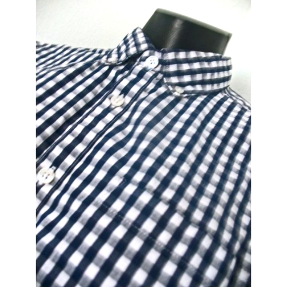 A&I GINGHAM PLAID MENS SHIRT REGULAR FIT BLACK WHITE SIZE M - Picture 9 of 11